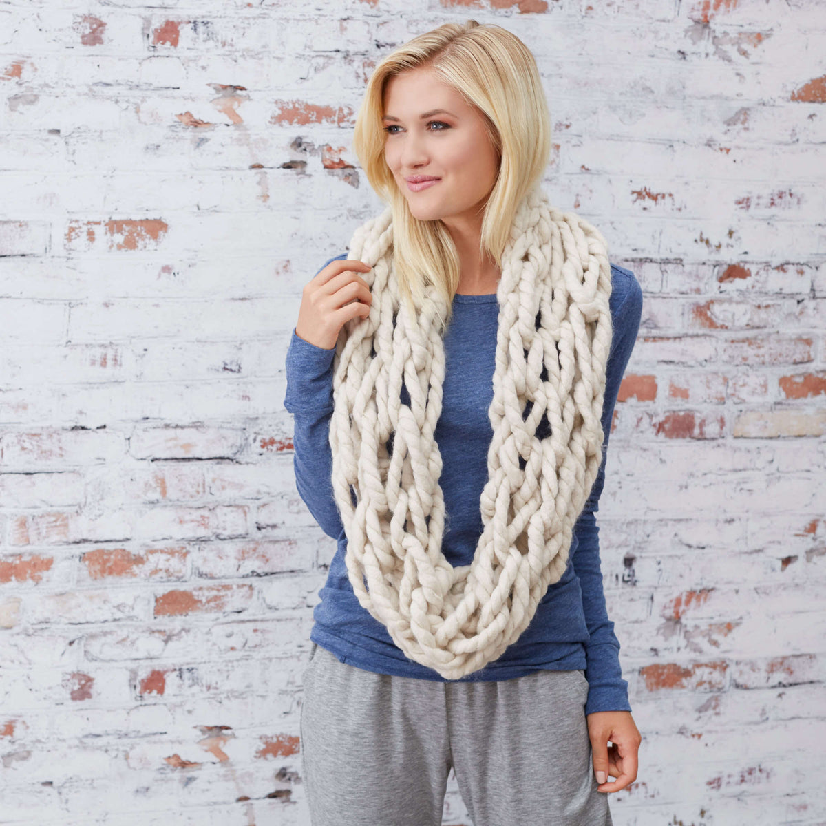 Craft Cowl made in Red Heart Irresistible Yarn