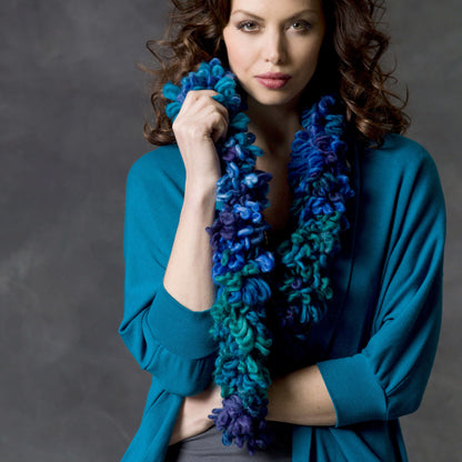 Red Heart Craft Loops and Chain Scarf Craft Scarf made in Red Heart Boutique Yarn
