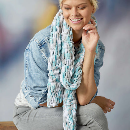 Red Heart Easy Peasy Loop-It Scarf Craft Scarf made in Red Heart Loop-It yarn