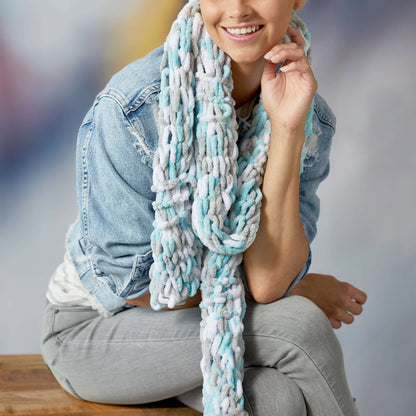 Red Heart Easy Peasy Loop-It Scarf Craft Scarf made in Red Heart Loop-It yarn