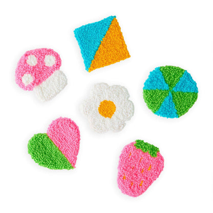 Red Heart Craft Punch Needle Coasters Flower