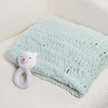 Red Heart Craft Sweet Stroller Blanket Craft Blanket made in Red Heart Loop-It Yarn