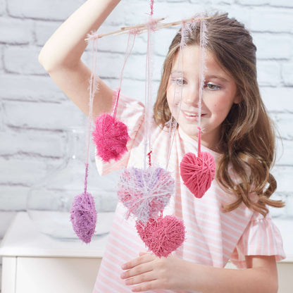 Red Heart Craft Wrapped Hearts Mobile Craft Mobile Accessory made in Red Heart Scrubby Yarn