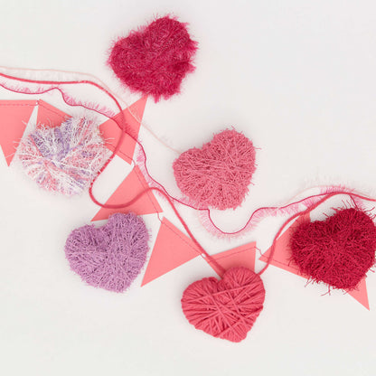 Red Heart Craft Wrapped Hearts Mobile Craft Mobile Accessory made in Red Heart Scrubby Yarn