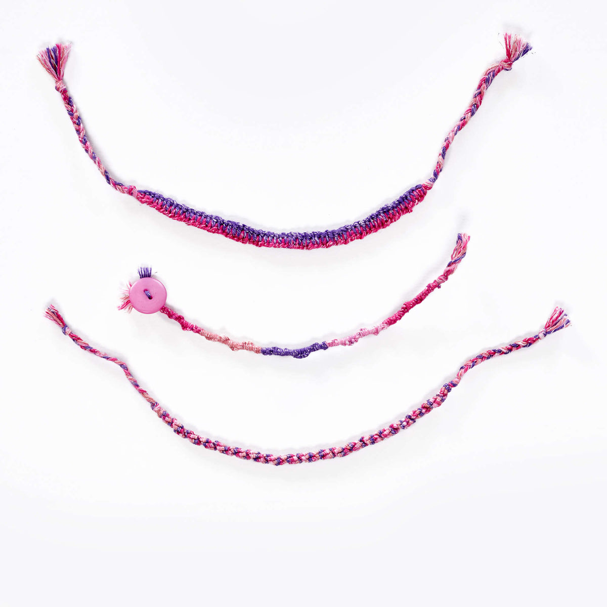 Craft Bracelet made in Red Heart Croquette Yarn