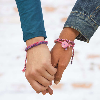 Red Heart Three Easy Friendship Bracelets Craft Bracelet made in Red Heart Croquette Yarn