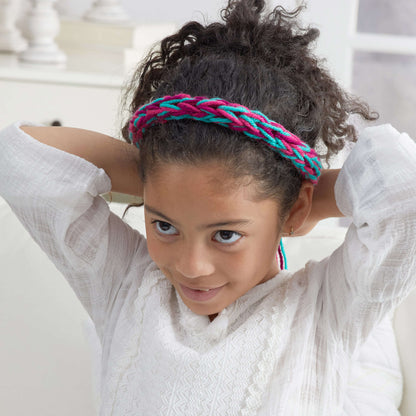 Red Heart Finger Knit Headband Craft Headband made in Red Heart With Love Yarn