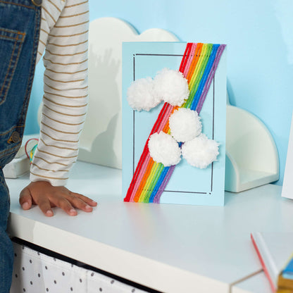 Red Heart Craft Rainbow and Clouds Greeting Card Single Size