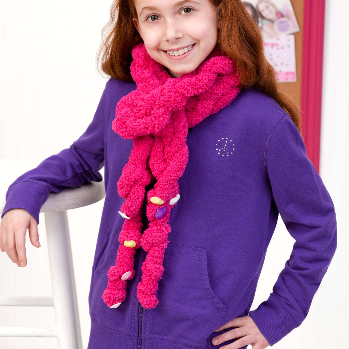 Craft Scarf made in Red Heart Boutique Yarn