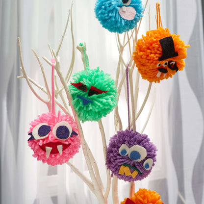 Red Heart Craft Pompom Monsters Craft Toy made in Red Heart Yarn