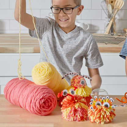 Red Heart Craft Pompom Aliens Craft Aliens Craft made in Red Heart With Love Yarn