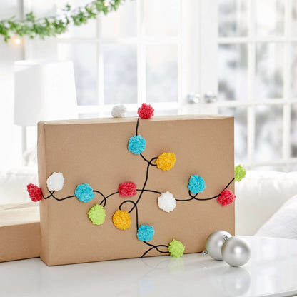 Red Heart Craft Holiday Lights Gift Wrap Craft Wrap made in Red Heart Pomp-a-Doodle Yarn