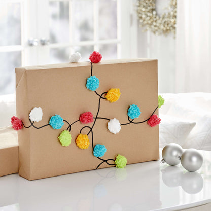 Red Heart Craft Holiday Lights Gift Wrap Craft Wrap made in Red Heart Pomp-a-Doodle Yarn