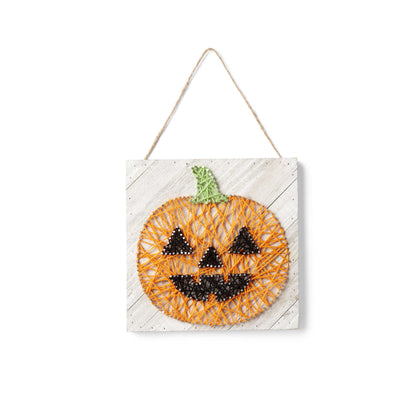 Red Heart Craft Jack O' Lantern Nail Art Craft Art Craft made in Red Heart Super Saver Yarn