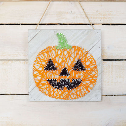 Red Heart Craft Jack O' Lantern Nail Art Craft Art Craft made in Red Heart Super Saver Yarn