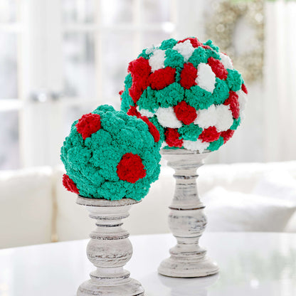 Red Heart Crafty Festive Christmas Balls Craft Christmas Décor made in Red Heart Pomp-a-Doodle Yarn