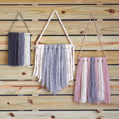 Red Heart Craft Amazing Grays Wall Hanging Craft Hanging made in Red Heart Soft Yarn