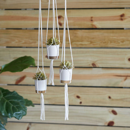 Red Heart Craft Knotted Plant Hangers Craft Hangers made in Red Heart With Love Yarn