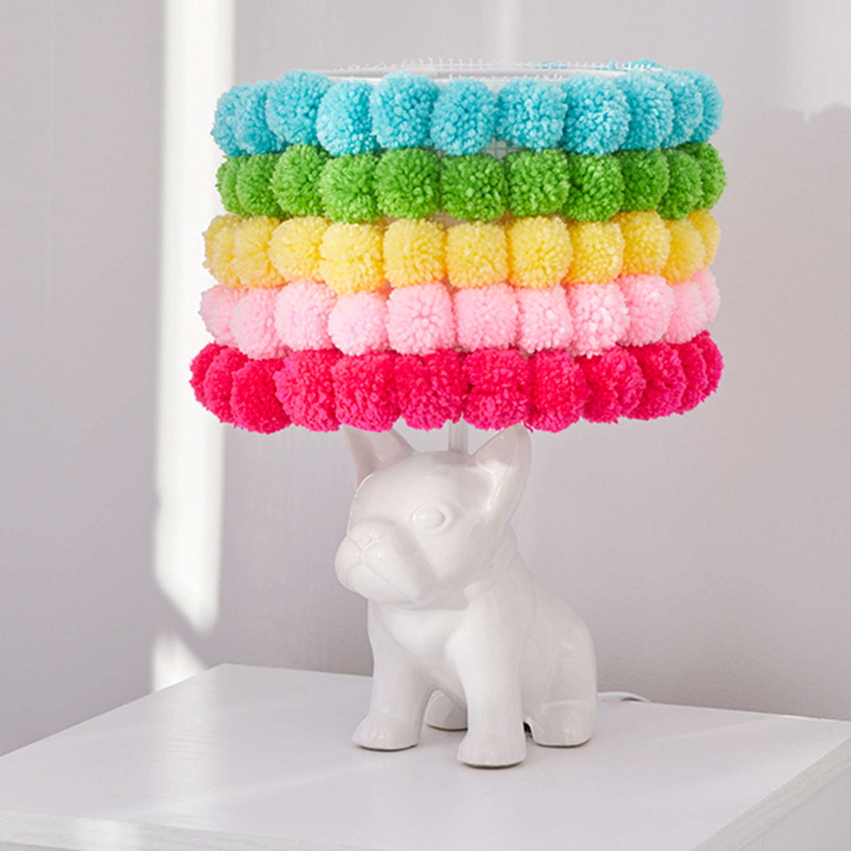 Craft Lampshade made in Red Heart Super Saver Yarn