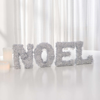 Red Heart NOEL All Wrapped Up Craft Holiday Décor made in Red Heart Sparkle Yarn
