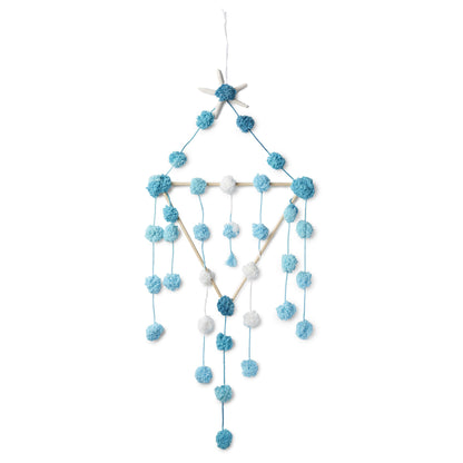 Red Heart Beach Wall Hanging Craft Hanging made in Red Heart Pomp-a-Doodle Yarn