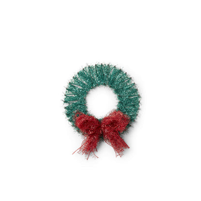 Red Heart Nail Art Wreath Plaque Craft Plaque made in Red Heart Sparkle Yarn