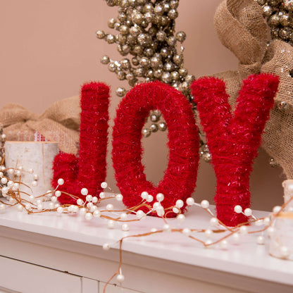 Red Heart Craft Joyful Sparkle Letters Craft Letters made in Red Heart Scrubby Sparkle Yarn