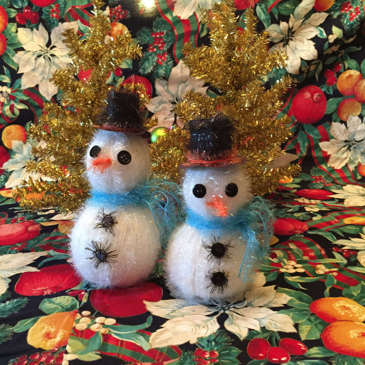 Craft Ornaments made in Red Heart Scrubby Sparkle Yarn