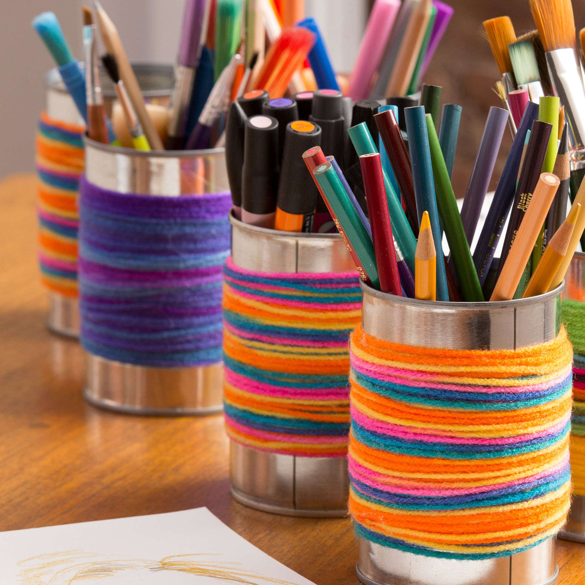 Craft Storage Can made in Red Heart Super Saver Yarn