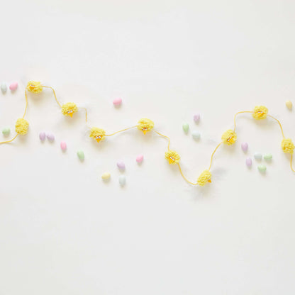 Red Heart Spring Chick Garland Craft Garland made in Red Heart Pomp-a-Doodle Yarn
