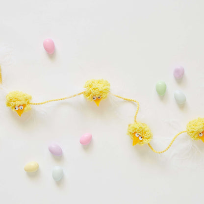 Red Heart Spring Chick Garland Craft Garland made in Red Heart Pomp-a-Doodle Yarn