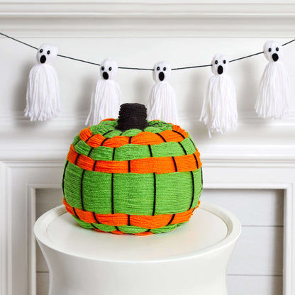 Red Heart Craft Hand Woven Yarn Wrapped Pumpkin Craft Pumpkin made in Red Heart Super Saver Yarn