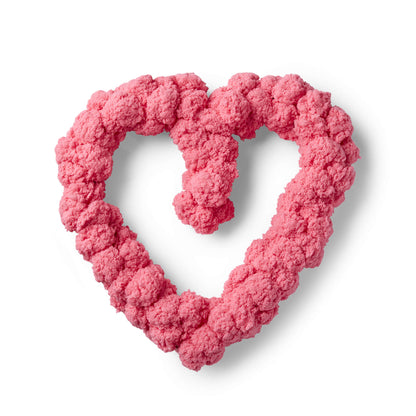 Red Heart Pom-dorable Heart Wreath Craft Wreath made in Red Heart Pomp-a-Doodle Yarn