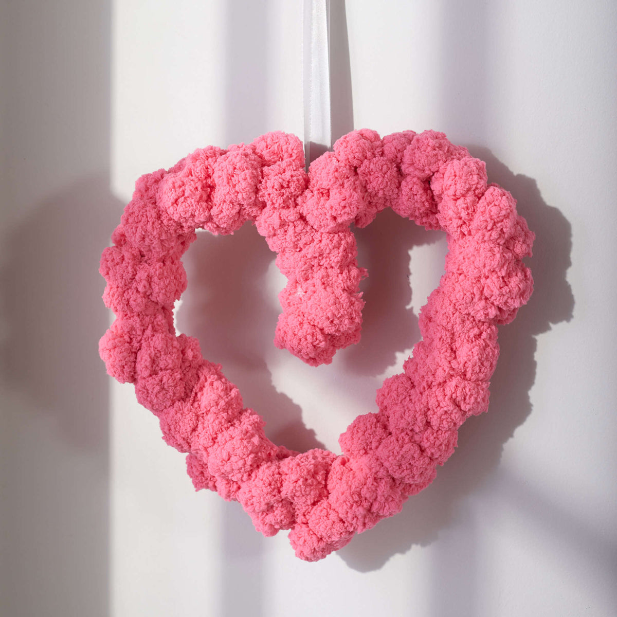 Craft Wreath made in Red Heart Pomp-a-Doodle Yarn