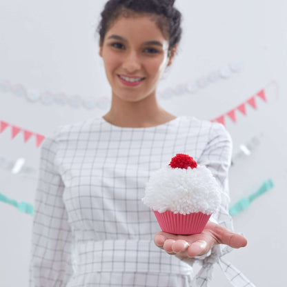 Red Heart Craft Cupcake Pompoms Craft Pompom Craft made in Red Heart With Love Yarn