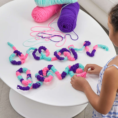 Red Heart Craft Yarn-Wrapped Wire Words Craft Words Craft made in Red Heart Super Saver Yarn