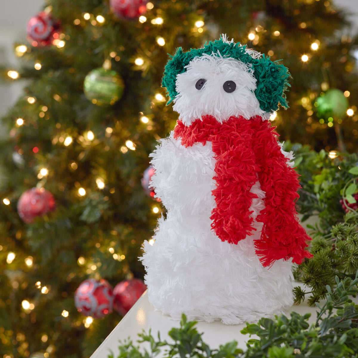 Craft Snowman made in Red Heart Fur Yarn