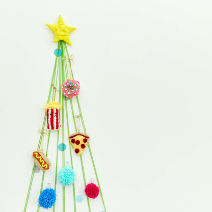Red Heart Craft Yarn Pom Pom Wall Tree Craft Holiday Décor made in Red Heart Super Saver Yarn