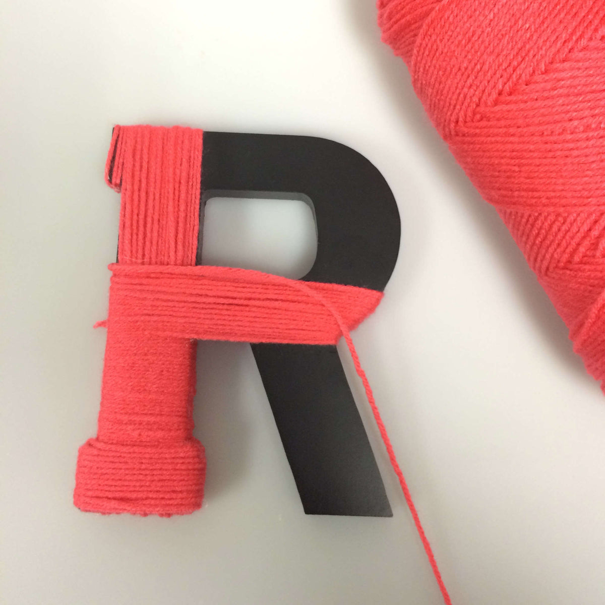 Craft Initials made in Red Heart Super Saver Yarn