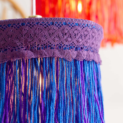 Red Heart Craft Groovy Lampshades Craft Lampshade Cover made in Red Heart Yarn