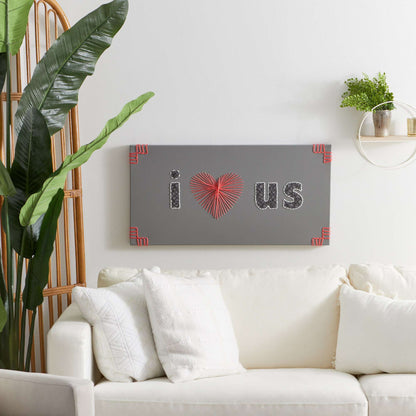 Red Heart Craft I (Heart) Us Canvas String Art Craft String Art made in Red Heart Yarn