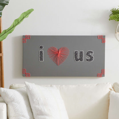 Red Heart Craft I (Heart) Us Canvas String Art Craft String Art made in Red Heart Yarn