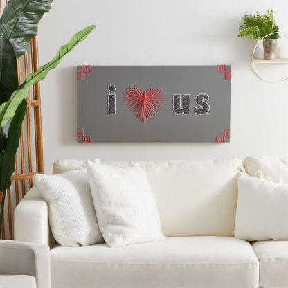 Red Heart Craft I (Heart) Us Canvas String Art Craft String Art made in Red Heart Yarn