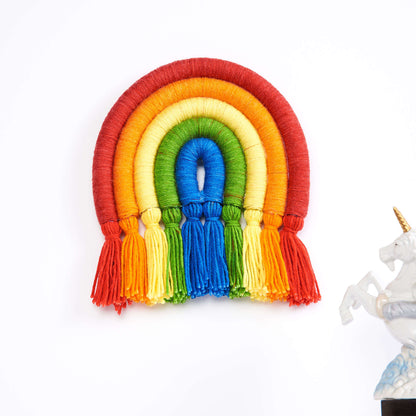 Red Heart Craft Wrapped Rainbow Wall Art Red Heart Super Saver O'Go