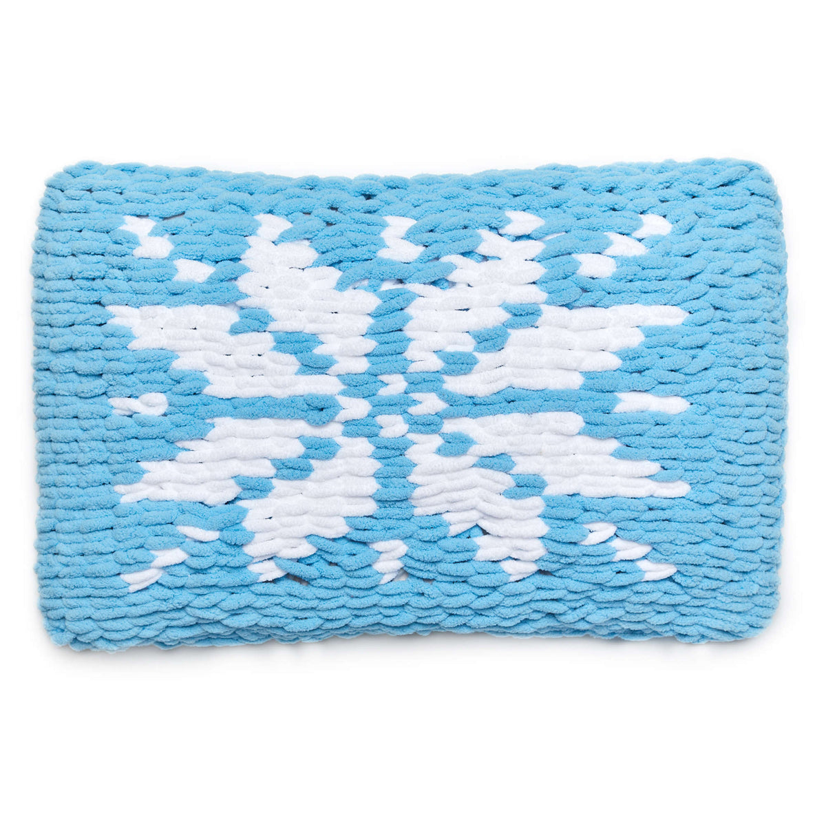 Craft Pillow made in Red Heart Loop-It Yarn