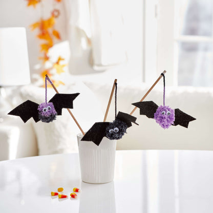 Red Heart Crafty Spiders and Bats Craft Toy made in Red Heart Pomp-a-Doodle Yarn