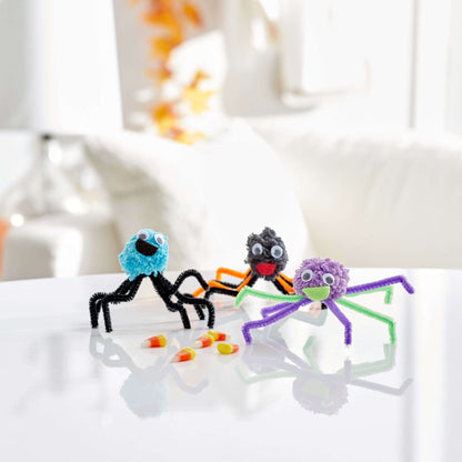 Red Heart Crafty Spiders and Bats Craft Toy made in Red Heart Pomp-a-Doodle Yarn