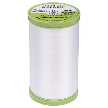 Coats & Clark Machine Embroidery Thread (600 Yards) - Clearance Shades White