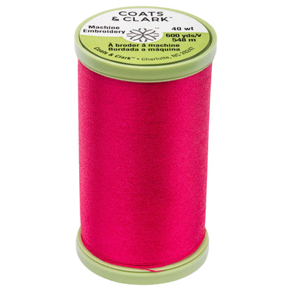 Coats & Clark Machine Embroidery Thread (600 Yards) - Clearance Shades Hot Petunia