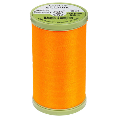 Coats & Clark Machine Embroidery Thread (600 Yards) - Clearance Shades Neon Orange